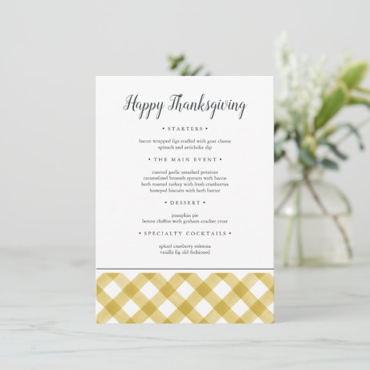 Rustige buffelstang Thanksgiving Menu (Staand voorkant)