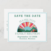 Rustige buitengezinshereniging slaat de datum op briefkaart (Voorkant / Achterkant)