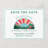 Rustige buitengezinshereniging slaat de datum op briefkaart (Voorkant)