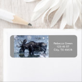 Rustige buitenshuis wildernis wildbull mose etiket (Insitu)