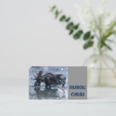 Rustige buitenshuis wildernis wildbull mose visitekaartje (Staand voorkant)