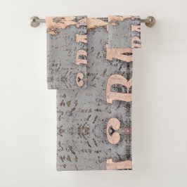  Rustige Bull Skull Grey Beige Western Bad Handdoek