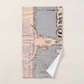  Rustige Bull Skull Grey Beige Western Bad Handdoek (Handdoek)