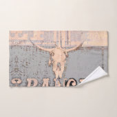  Rustige Bull Skull Grey Beige Western Bad Handdoek (Handdoek)