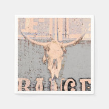  Rustige Bull Skull Grey Beige Western