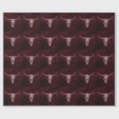 Rustige Bull Skull Western Red Brown Pattern Cadeaupapier (Vlak)