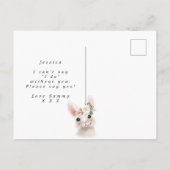 rustige bunny floral zal je mijn bloemmeisje zijn aankondigingskaart (Achterkant)