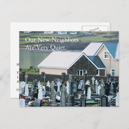 Rustige buren Grappige adreswijziging Aankondigingskaart (Voorkant / Achterkant)