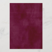 Rustige Burgundy Blush Herfst Bloemige Trouwdiner Menu (Achterkant)