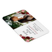 Rustige Burgundy Blush Pink Floral Wedding Save Da Magneet (Rechterzijde)