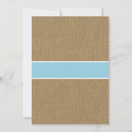 Rustige burlap boy baptism-christening-uitnodiging kaart (Achterkant)