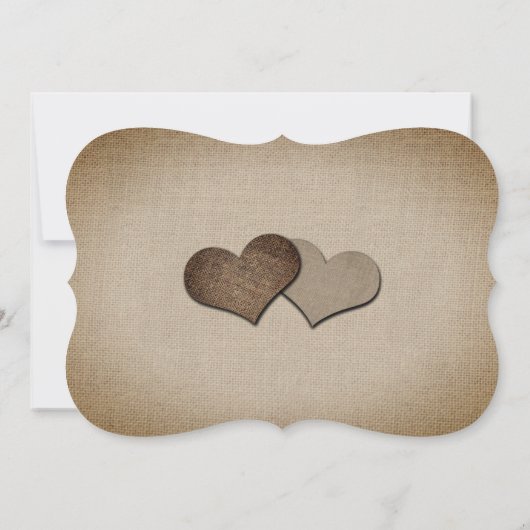 Rustige Burlap Hearts Sunflower Wedding Save The Date (Achterkant)