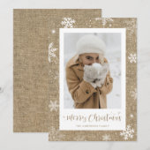 Rustige  Burlap-kerstkaarten Feestdagenkaart (Voorkant / Achterkant)