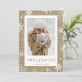 Rustige  Burlap-kerstkaarten Feestdagenkaart (Staand voorkant)