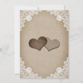 Rustige Burlap Lace String Lights Wedding Kaart (Achterkant)