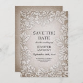 rustige burlap sparen de datumkaarten save the date (Voorkant / Achterkant)