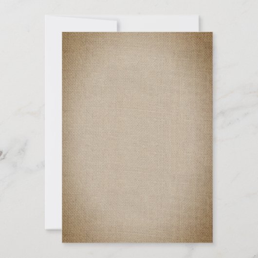 Rustige  Burlap String Lights Wedding Kaart (Achterkant)