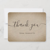 Rustige Burlap Wedding Shower Birthday Bedankkaart (Voorkant)