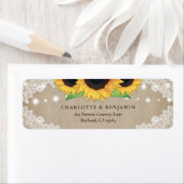 Rustige  Burlap Zonnebloem Etiket (Insitu)