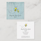Rustige Busy Bumble Bees Wood Grain Home Goods Vierkante Visitekaartje (Voorkant / Achterkant)