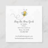 Rustige Busy Bumble Bees Wood Grain Home Goods Vierkante Visitekaartje (Achterkant)
