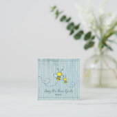 Rustige Busy Bumble Bees Wood Grain Home Goods Vierkante Visitekaartje (Staand voorkant)