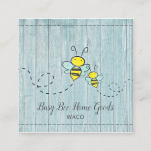 Rustige Busy Bumble Bees Wood Grain Home Goods Vierkante Visitekaartje