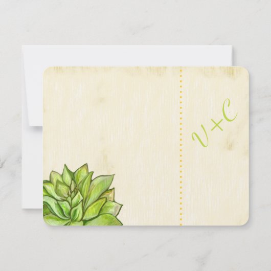 Rustige Cactus Succulent Moderne Typografie Trouwd RSVP Kaartje (Achterkant)