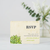 Rustige Cactus Succulent Moderne Typografie Trouwd RSVP Kaartje (Staand voorkant)