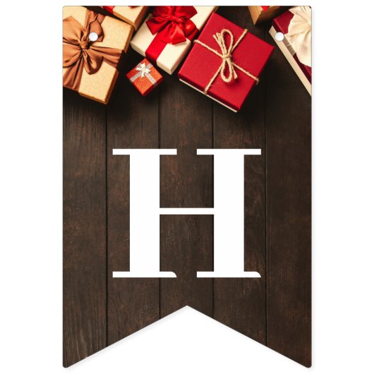 Rustige cadeaudoos, kerstfeest vlaggetjes (Tweede vlag)