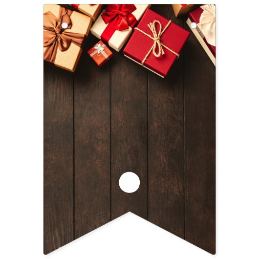 Rustige cadeaudoos, kerstfeest vlaggetjes (Eerste vlag)