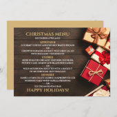 Rustige cadeaudoos, kerstmenu menu (Voorkant / Achterkant)