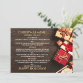 Rustige cadeaudoos, kerstmenu menu (Staand voorkant)
