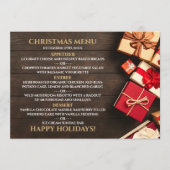 Rustige cadeaudoos, kerstmenu menu (Voorkant)