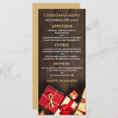 Rustige cadeaudoos, kerstmenu menu (Voorkant / Achterkant)