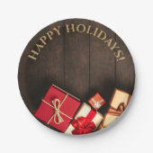 Rustige cadeaudoos, kerstmis papieren bordje (Voorkant)