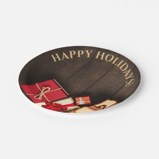 Rustige cadeaudoos, kerstmis papieren bordje (Gekanteld)
