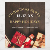 Rustige cadeaudoos, kerstmis wijn etiket (Enkel label)