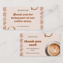 Rustige Café Bedankt Zakelijke Kaart