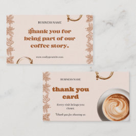 Rustige Café Bedankt Zakelijke Kaart Klantenkaartje