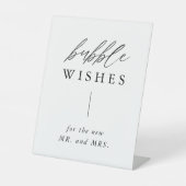 Rustige Calligrafie Bubble Wishes Off Reclamebord Met Voetstuk (Voorkant)