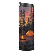 Rustige Camping Scene bij een bergmeer Thermosbeker (Geroteerd rechts)