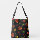 Rustige Canadese Maple Leaf op Black Crossbody Tas (Achterkant)