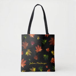Rustige Canadese Maple Leaf op Black Tote Bag