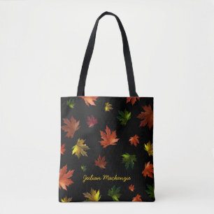 Rustige Canadese Maple Leaf op Black Tote Bag