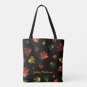 Rustige Canadese Maple Leaf op Black Tote Bag (Achterkant)
