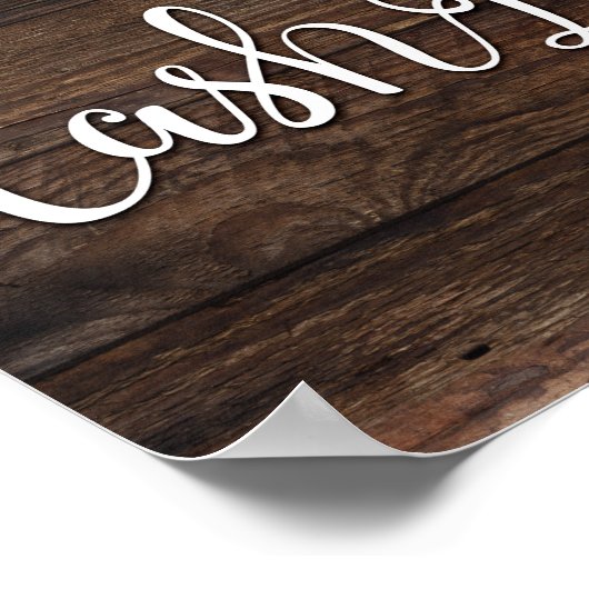 Rustige CASH BAR-gebarentafdruk Poster (Hoek)