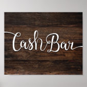 Rustige CASH BAR-gebarentafdruk Poster (Voorkant)