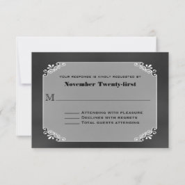 Rustige  Chalk Board Wedding RSVP-kaart RSVP Kaartje