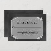 Rustige  Chalk Board Wedding RSVP-kaart RSVP Kaartje (Voorkant / Achterkant)